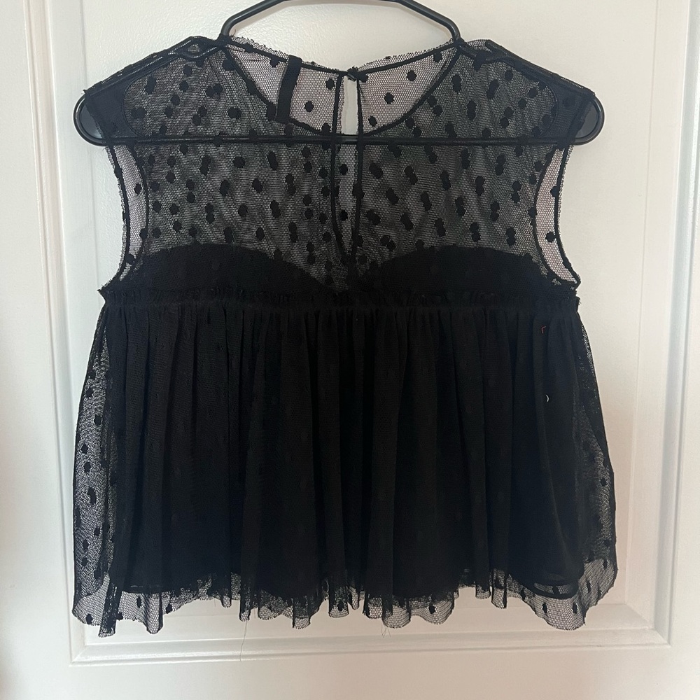 Black Polka Dot Zara Top - Picture 6 of 7